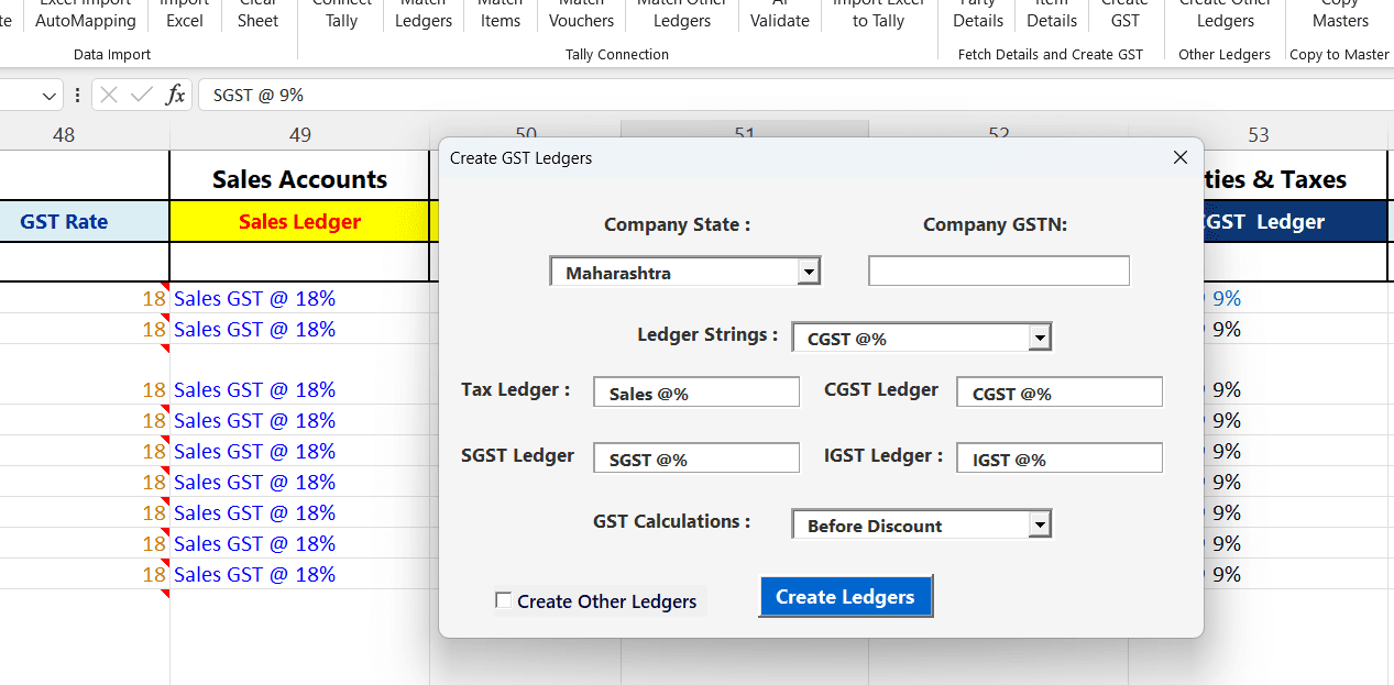 TallyConnects auto-correcting GST errors including GSTIN HSN and tax rates