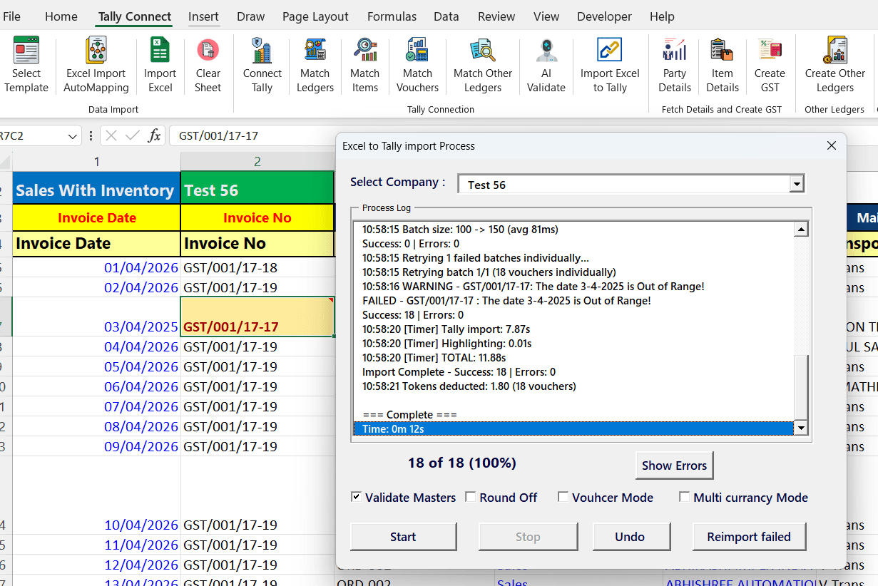 Excel to Tally Import